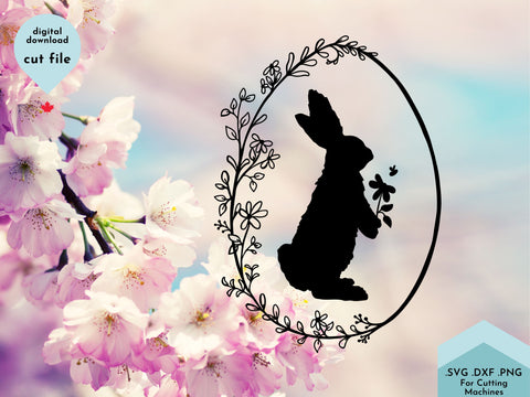 Easter Bunny Wreath Cut File SVG Lettershapes 