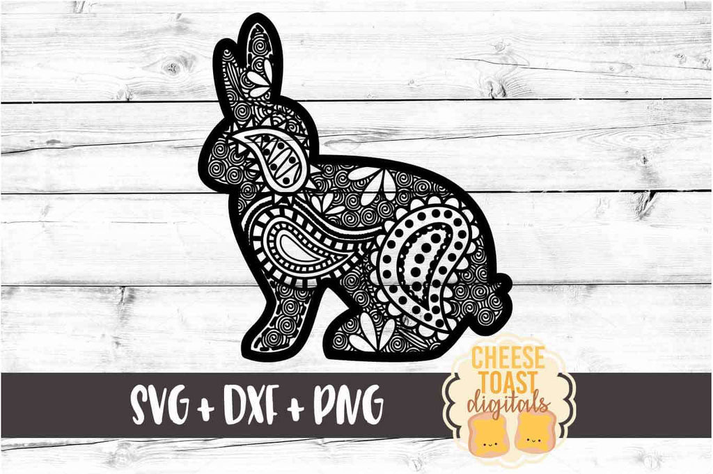 Easter Bunny - Zen Doodle - Easter SVG PNG DXF Cut Files - So Fontsy