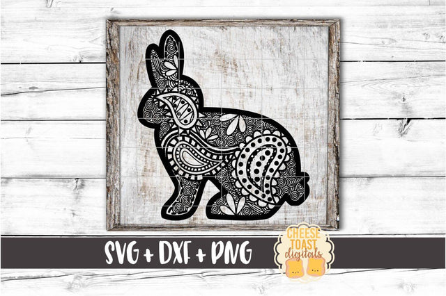 Easter Bunny - Zen Doodle - Easter SVG PNG DXF Cut Files SVG Cheese Toast Digitals 