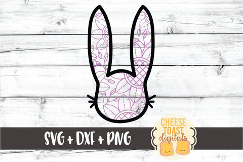Easter Bunny Zentangle - Lace Mandala SVG PNG DXF Cut Files SVG Cheese Toast Digitals 