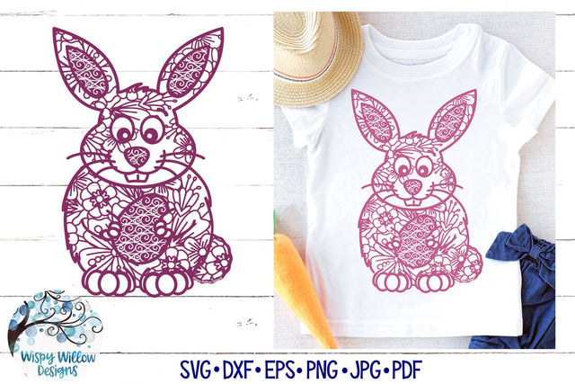 Easter Bunny Zentangle SVG SVG Wispy Willow Designs 
