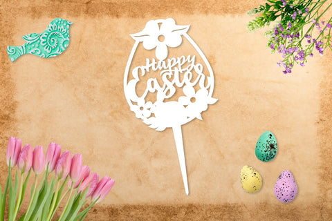 Easter cake topper. Happy easter svg. Easter laser cut files SVG Angelina Semenova 