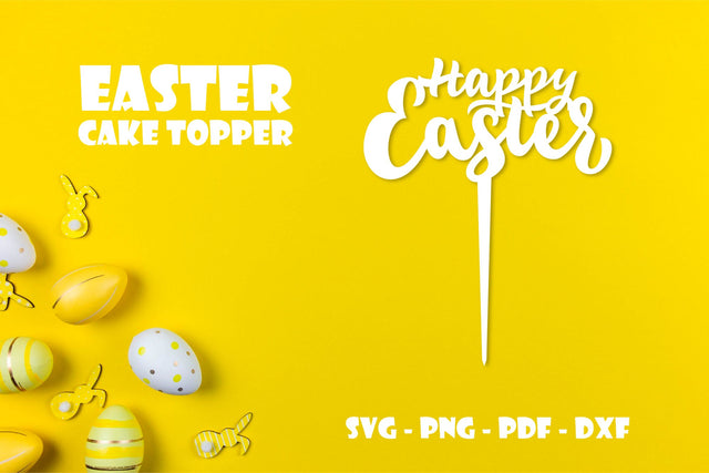 Easter cake topper. Happy easter svg. Easter laser cut files SVG Angelina Semenova 