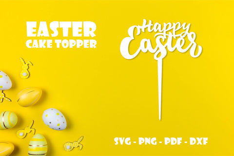 Easter cake topper. Happy easter svg. Easter laser cut files SVG Angelina Semenova 