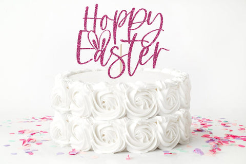 Easter Cake Topper SVG - Hoppy Easter SVG Sublimation Pickled Thistle Creative 