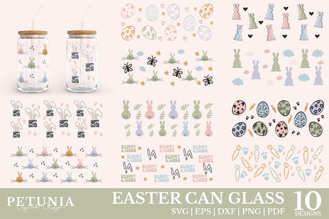 Easter Can Glass SVG Bundle | Easter SVG Bundle SVG Petunia Digital Design 