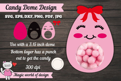 Easter Candy Dome cut Pink egg svg, 3d svg cut file 3D Paper Magic world of design 