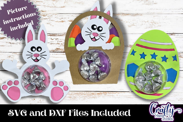 Easter Candy Dome Holder Bundle, Easter Bunny Basket Svg SVG Crafty Mama Studios 