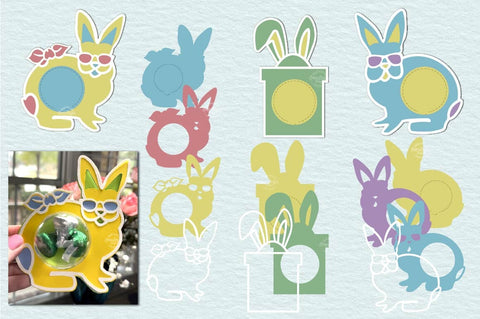 Easter Candy Dome Holder SVG Bundle| Easter bunny candy holders SVG| Bunny treat holder| Treat box SVG Createya Design 