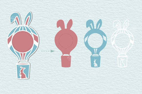 Easter Candy Dome Holder SVG| Easter bunny balloon candy holder SVG| Bunny treat holder| Treat box SVG Createya Design 