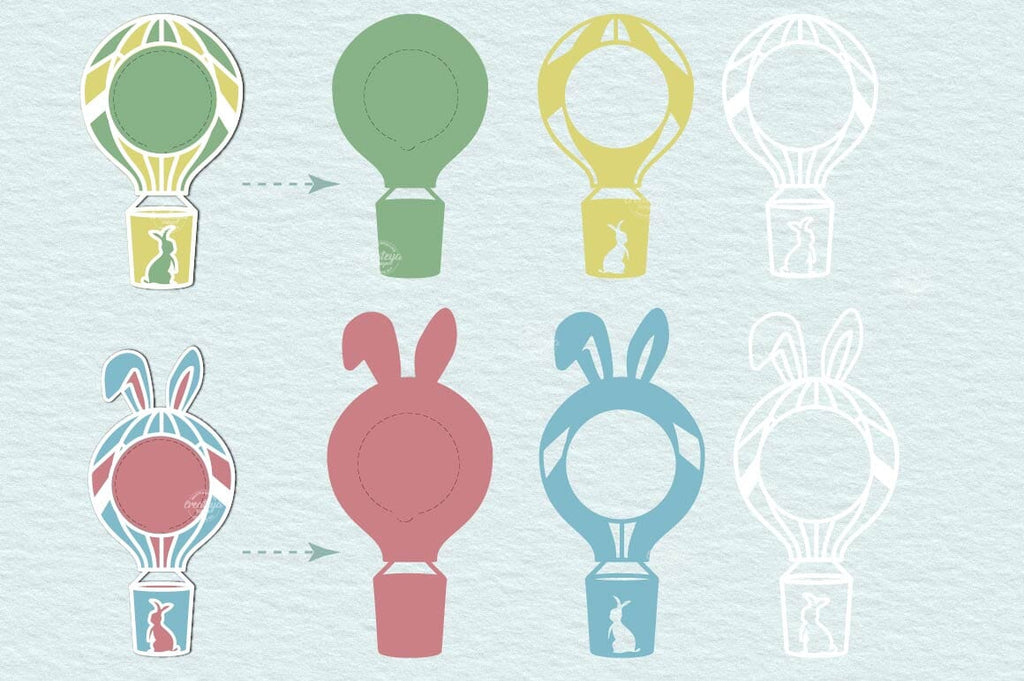 Easter Candy Dome Holder SVG| Easter bunny balloon candy holders SVG ...
