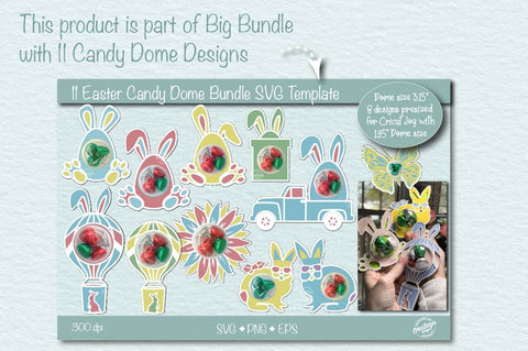 Easter Candy Dome Holder SVG| Easter bunny candy holder SVG| Bunny treat holder| Treat box SVG Createya Design 
