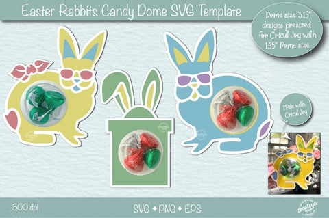 Easter Candy Dome Holder SVG| Easter bunny candy holders SVG| Bunny treat holder| Treat box SVG Createya Design 