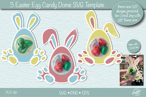 Easter Candy Dome Holder SVG| Easter bunny egg candy holders SVG| Bunny treat holder| Treat box SVG Createya Design 