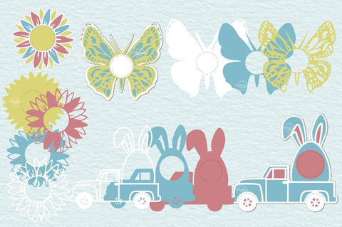 Easter Candy Dome Holder SVG | Easter truck candy holders SVG| Bunny treat holder| Treat box SVG Createya Design 