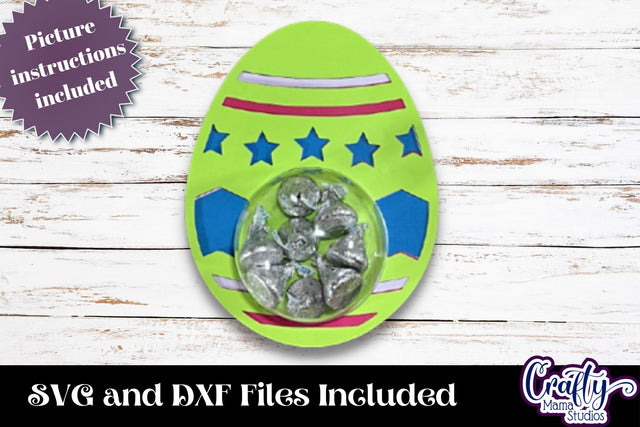 Easter Candy Dome Svg , Decorated Easter Egg Candy Holder SVG Crafty Mama Studios 