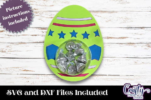 Easter Candy Dome Svg , Decorated Easter Egg Candy Holder SVG Crafty Mama Studios 