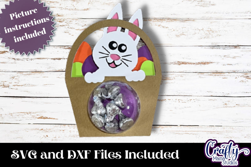 Easter Candy Dome Svg, Easter Bunny In Basket Candy Holder - So Fontsy