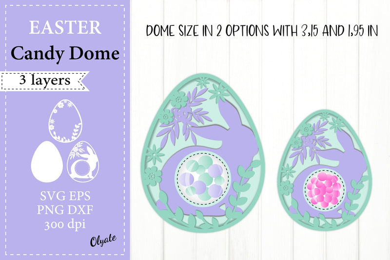 Easter Candy Dome SVG. Egg Holder SVG. Bunny Candy Dome - So Fontsy