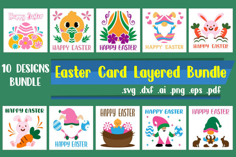 Easter Card Layered BUNDLE svg dxf eps png ai pdf 3D Paper zafrans studio 