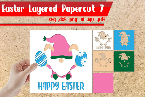 Easter Card Layered BUNDLE svg dxf eps png ai pdf 3D Paper zafrans studio 