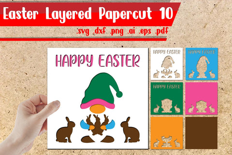 Easter Card Layered BUNDLE svg dxf eps png ai pdf 3D Paper zafrans studio 
