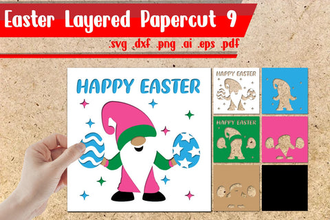 Easter Card Layered BUNDLE svg dxf eps png ai pdf 3D Paper zafrans studio 