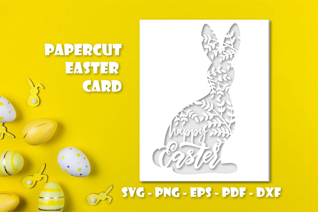 Easter card paper. Paper cut cards. Easter bunny. SVG SVG Angelina Semenova 