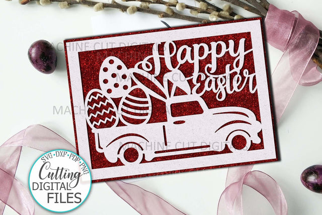 Easter card svg, Cricut Joy Card svg, Happy Easter card svg, cut out card svg, Truck card svg, funny card svg, laser cut svg, glowforge svg SVG kartcreationii 