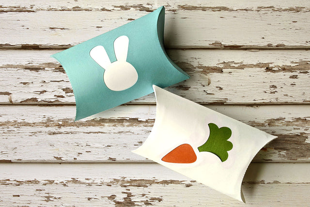 Easter Carrot and Bunny Face Pillow Box SVG 3D Paper Risa Rocks It 