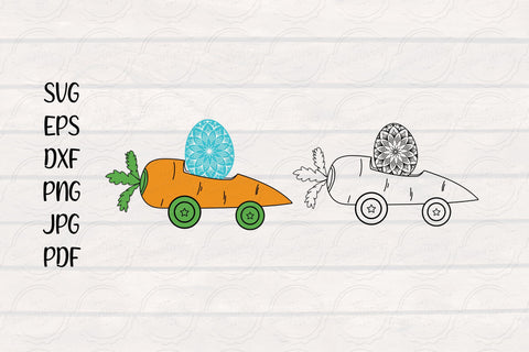 Easter Carrot Car with Egg SVG, Easter SVG, Easter Egg, Easter Carrot SVG SmmrDesign 