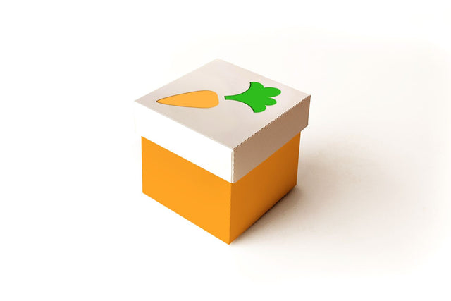 Easter Carrot Cube Box With Lid SVG 3D Paper Risa Rocks It 