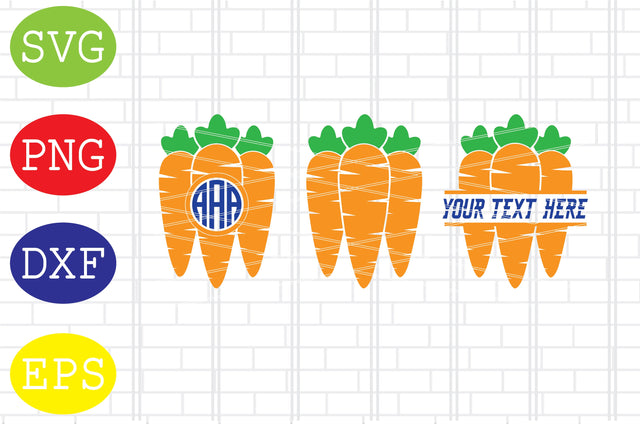 Easter Carrot Svg, Orange Carrot Monogram Svg, Easter Bunny Svg, Happy Easter Svg, Png, Eps, Dxf Files SVG DigitalSvgFiles 