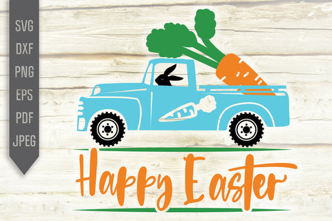 Easter Carrot Truck Svg. Easter Blue Old Truck Svg. Easter Vintage Truck Svg. Happy Easter Svg. Kids Easter Shirt. Cricut, Silhouette, dxf SVG Mint And Beer Creations 