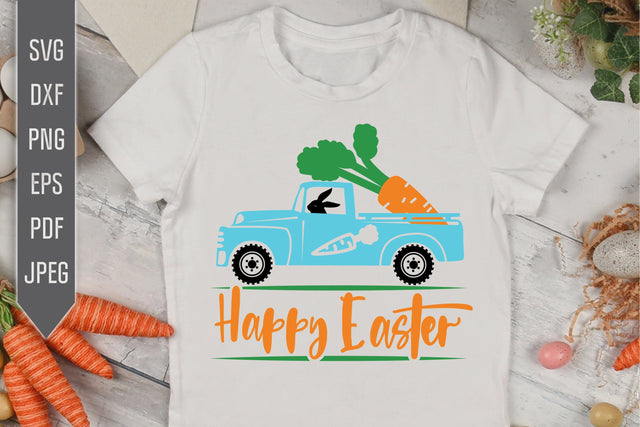 Easter Carrot Truck Svg. Easter Blue Old Truck Svg. Easter Vintage Truck Svg. Happy Easter Svg. Kids Easter Shirt. Cricut, Silhouette, dxf SVG Mint And Beer Creations 