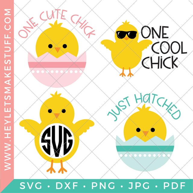 Easter Chick Bundle SVG Hey Let's Make Stuff 