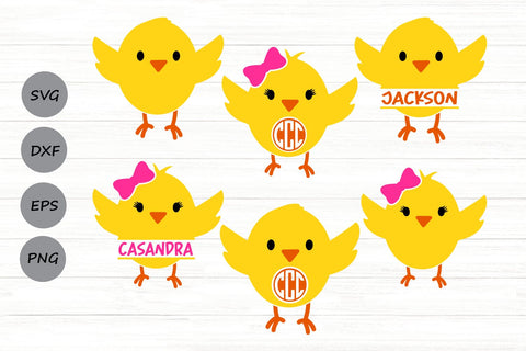 Easter Chick Monogram| Easter Monogram SVG Cutting Files. SVG CosmosFineArt 