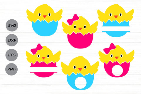 Easter Chick Monogram| Easter Monogram SVG Cutting Files. SVG CosmosFineArt 
