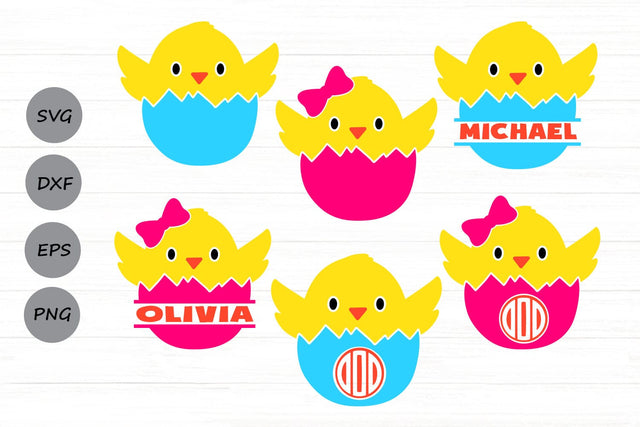 Easter Chick Monogram| Easter Monogram SVG Cutting Files. SVG CosmosFineArt 