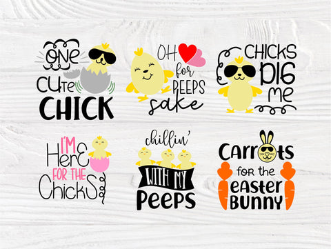 Easter Chick SVG Bundle Funny Kids Easter Signs SVG TonisArtStudio 