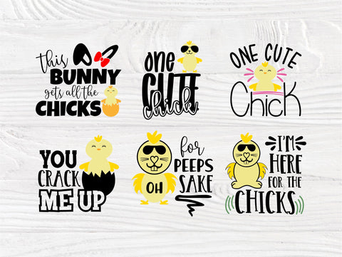 Easter Chick SVG Bundle Funny Kids Easter Signs SVG TonisArtStudio 