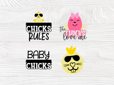 Easter Chick SVG Bundle Funny Kids Easter Signs SVG TonisArtStudio 