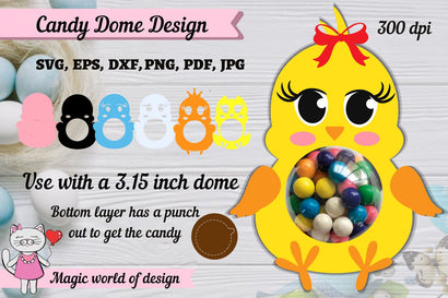 Easter Chicken candy dome svg, 3d svg cut file SVG Magic world of design 