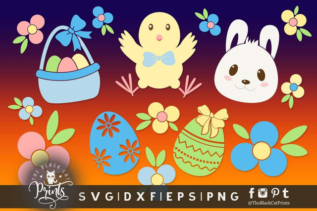 Easter clipart cut files SVG TheBlackCatPrints 