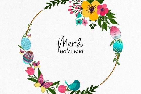 Easter Clipart | Spring Clipart | March Clipart Sublimation Illuztrate 