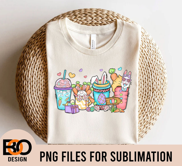 Easter Coffee Cups Png Sublimation Design, Easter Png, Coffee Cups Png, Easter Bunny Coffee Cup Png, Daisy Coffee Cup Png, Digital Download Sublimation BOO-design 