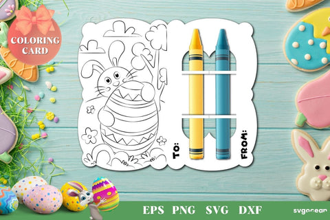 Easter Coloring Card | Svg Bundle | Crayon Cards SVG SvgOcean 