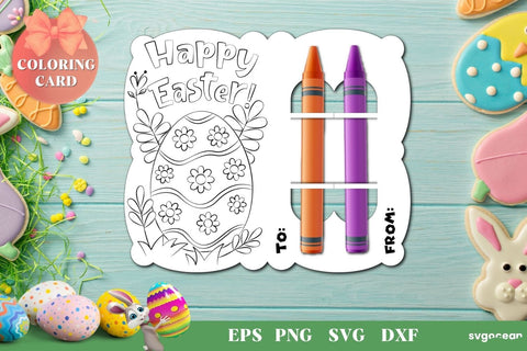 Easter Coloring Card | Svg Bundle | Crayon Cards SVG SvgOcean 