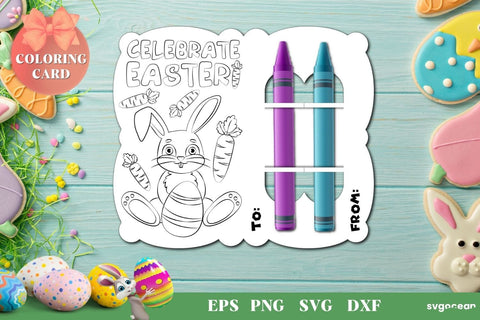 Easter Coloring Card | Svg Bundle | Crayon Cards SVG SvgOcean 