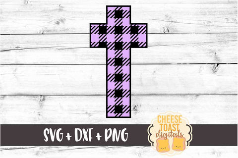 Easter Cross - Buffalo Plaid - Christian SVG PNG DXF Cut Files SVG Cheese Toast Digitals 